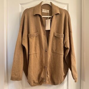 NWT Monica Cordera Tan Cardigan Sweater